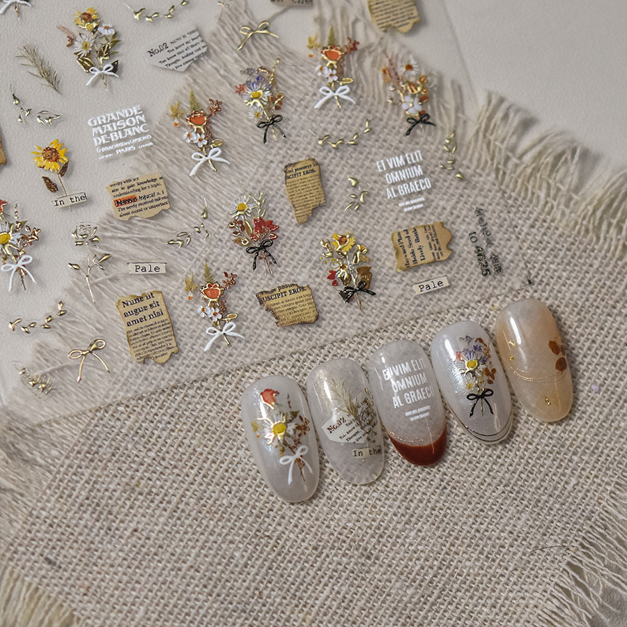 Nail Art Zelda - Autocollants 3D en métal style affiche