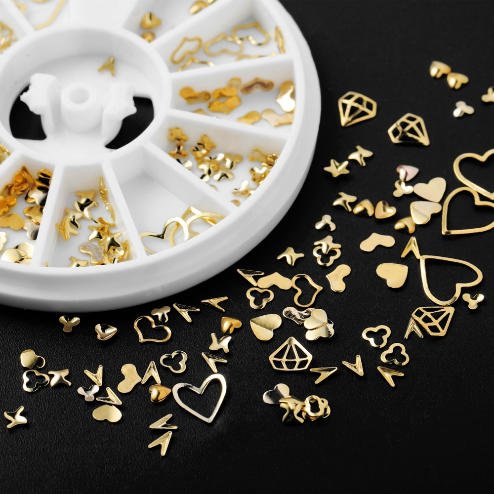 Nail Art Inspo - 1 boîte d'or Nail Art paillettes