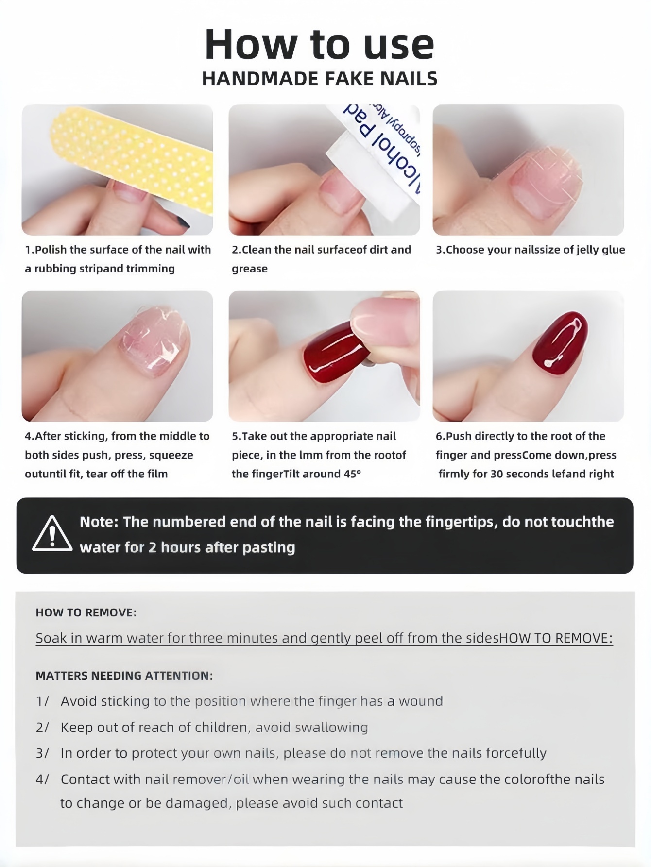 10 pièces d'ongles courts carr - Nail Art Simple avis et prix