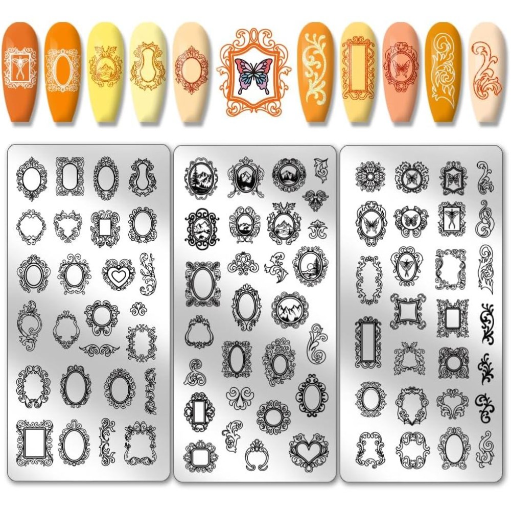 3 pièces de plaques de tamponn - Nail Art Inspo avis et prix